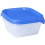 CURVER Fresh&Go Zestaw misek do żywności, 3 szt., po 0,8 l, niebieski, szczelne pokrywki, bez BPA, mikrofalówka, zamrażarka, zmywarka