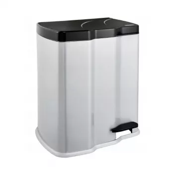 Kosz na pedały do segregacji odpadów KEEEPER 7+15L Gunnar 39,5x29x43,5cm Jasne srebro