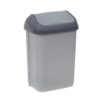 KEEEPER Swantje 25L kosz na śmieci z obrotową pokrywą, jasnosrebrny, 33,5x25,5x53,5 cm