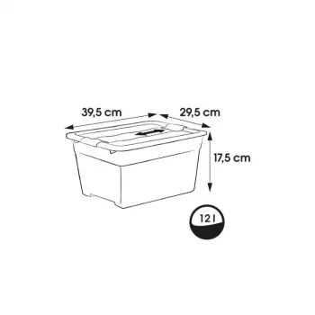 keeeper Crystalbox Cornelia Pudełko do przechowywania z pokrywką, 12 L, przezroczyste, 39,5 x 29,5 x 17,5 cm