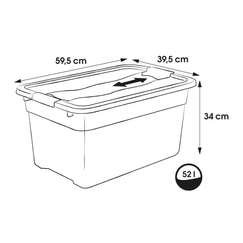 keeeper Crystalbox Cornelia 52L przezroczyste pudełko do przechowywania z zatrzaskową pokrywką