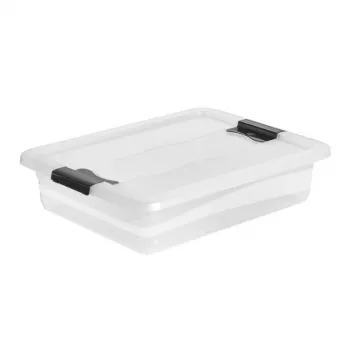 keeeper Crystalbox Cornelia Pojemnik do przechowywania z pokrywką, 7 l, przezroczysty, polipropylen, bezpieczny dla żywności, można układać w stosy, 39,5 x 29,5 x 9,5 cm