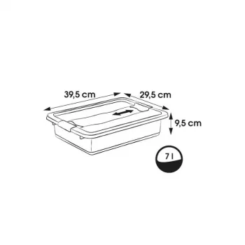 keeeper Crystalbox Cornelia Pojemnik do przechowywania z pokrywką, 7 l, przezroczysty, polipropylen, bezpieczny dla żywności, można układać w stosy, 39,5 x 29,5 x 9,5 cm