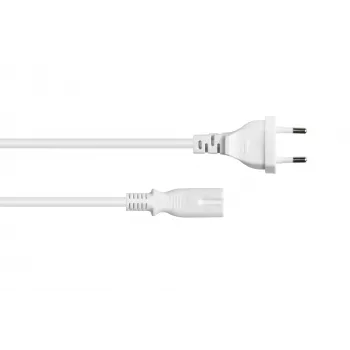 Kabelmeister Euro Power Cable CEE 7/16 do IEC C7, biały, 0,75mm², 1,8m