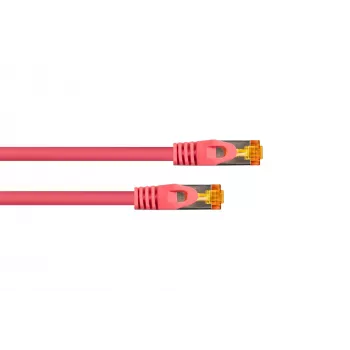 Kabelmeister kabel krosowy RJ45 Cat.7 S/FTP, wysoce elastyczny płaszcz TPE, bezhalogenowy, magenta, 7,5 m