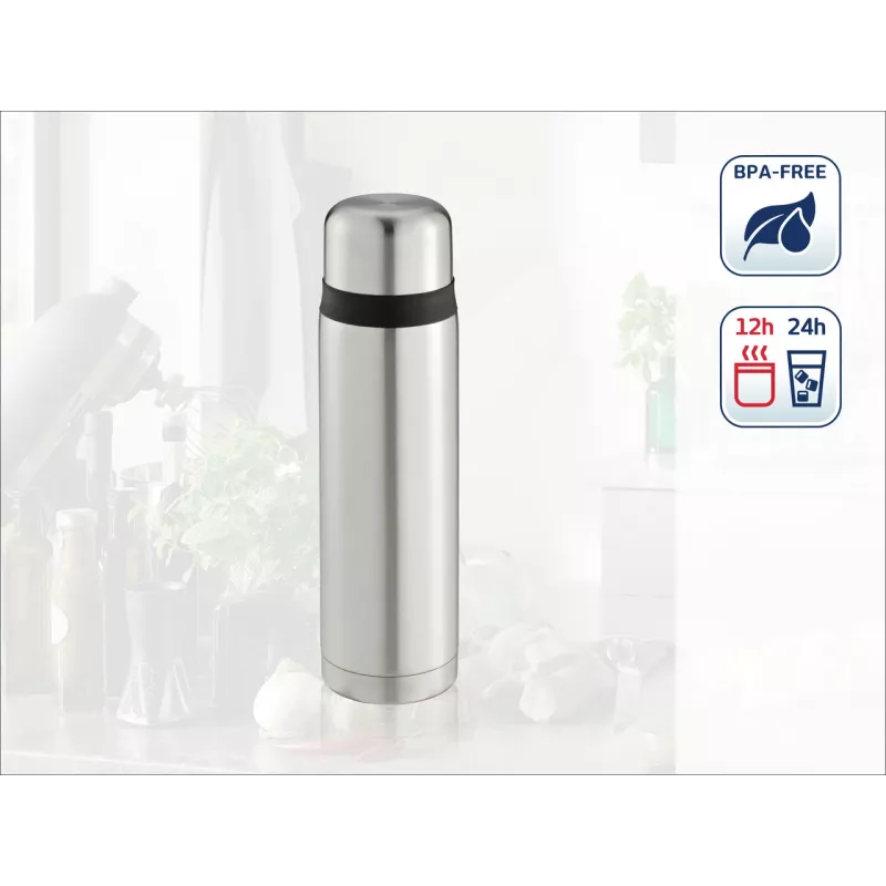 LEIFHEIT Thermos Coco 1.0L stalowy termos próżniowy, srebrny