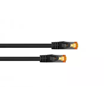 Kabelmeister Cat.7 kabel krosowy S/FTP, powłoka TPE, bezhalogenowy, czarny, 3m
