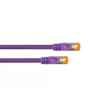 Kabel krosowy KABELMEISTER Cat.7 S/FTP, powłoka TPE, bezhalogenowy, fioletowy, 0,15m