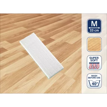 LEIFHEIT Picobello M Super Soft wymienna mikrofibrowa nakładka na mopa, 33 cm, biało-turkusowa