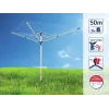 LEIFHEIT LinoLift 500 Obrotowa Suszarka Ogrodowa, 50 m Linki Suszarniczej, Rama Aluminiowa, Regulacja Wysokości 106-179 cm, Linki Odporne na UV, W Zestawie Uchwyt do Gruntu