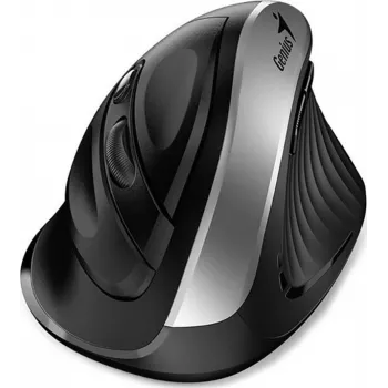 UNITEK Genius Ergo 8250S Bezprzewodowa Mysz Ergonomiczna, 1600 DPI, Czarno-Srebrna
