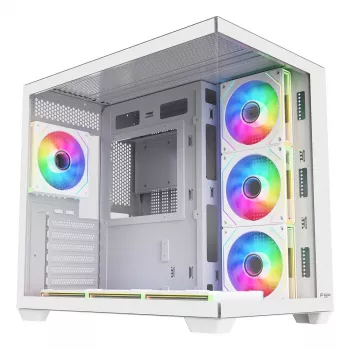 Obudowa komputerowa FSP Fortron M341-WA Mid-Tower ze szkłem hartowanym i 4 wentylatorami ARGB