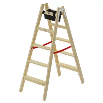 HAILO H77 ComfortLine Dwustronna Drewniana Drabina Schodkowa 2x5 Stopni