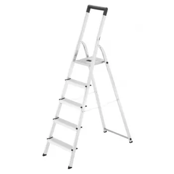 Hailo L40 StandardLine 4-stopniowa aluminiowa drabina bezpieczeństwa z wielofunkcyjną tacą, nośność 150 kg, EN 131