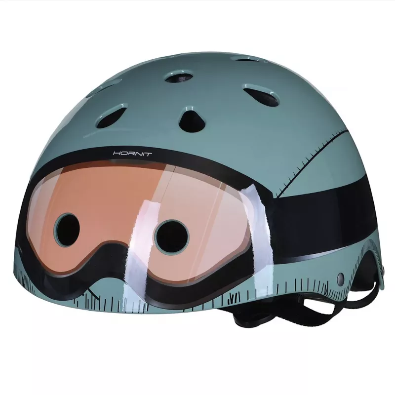 Hornit Military dziecięcy kask rowerowy 53-58 cm z tylnym światłem LED