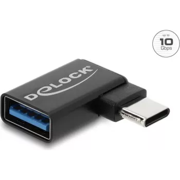 Adapter Delock USB 10 Gbps USB Type-C™ męski na USB Type-A żeński, kątowy lewy