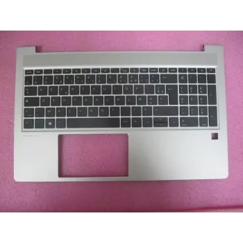HP ProBook 450/455 G6/G7 Zespół górnej pokrywy z francuską klawiaturą AZERTY, bez czytnika kart inteligentnych, Natural Silver
