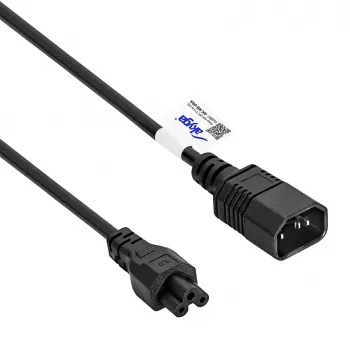 Akyga AK-NB-09A kabel zasilający IEC C14 – IEC C5 (koniczynka), 1,5 m, czarny