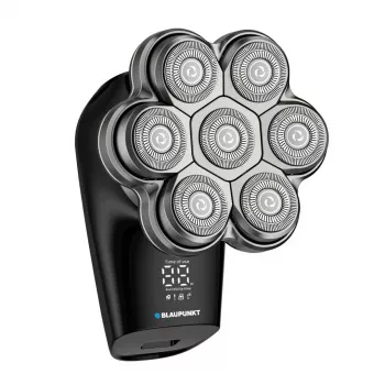 Blaupunkt MSH601 Rotary Shaver 3-Head Wet & Dry Electric Razor with Pop-up Trimmer, LED Battery Indicator, Travel Lock, IPX7 Waterproof, 60 min Cordless Runtime, Black/Silver