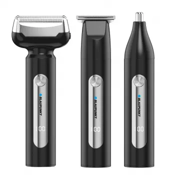 Blaupunkt MST501 golarka rotacyjna z 3 pływającymi głowicami, mokre i suche golenie, 60 min pracy bezprzewodowej, ładowanie USB, trymer pop-up, wyświetlacz LED, mycie pod wodą, blokada podróżna