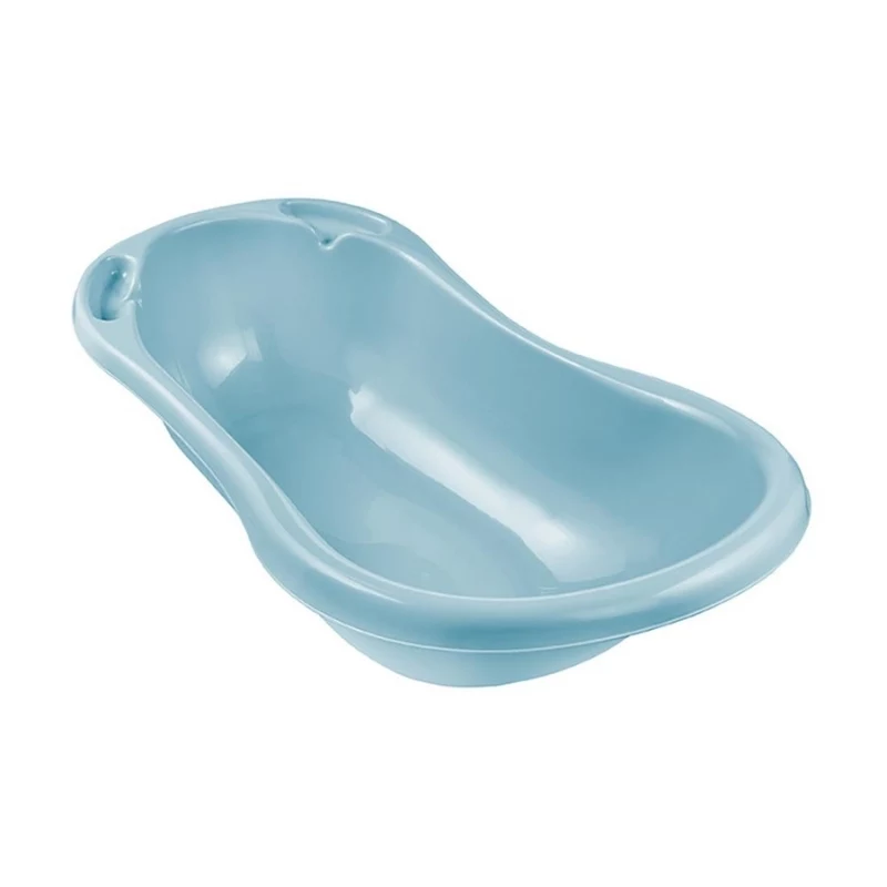 KEEEPER Wanienka dla niemowląt 84cm Wiktoria Pure Blue – Ergonomiczna antypoślizgowa wanienka z korkiem spustowym, bez BPA, PP, 25L