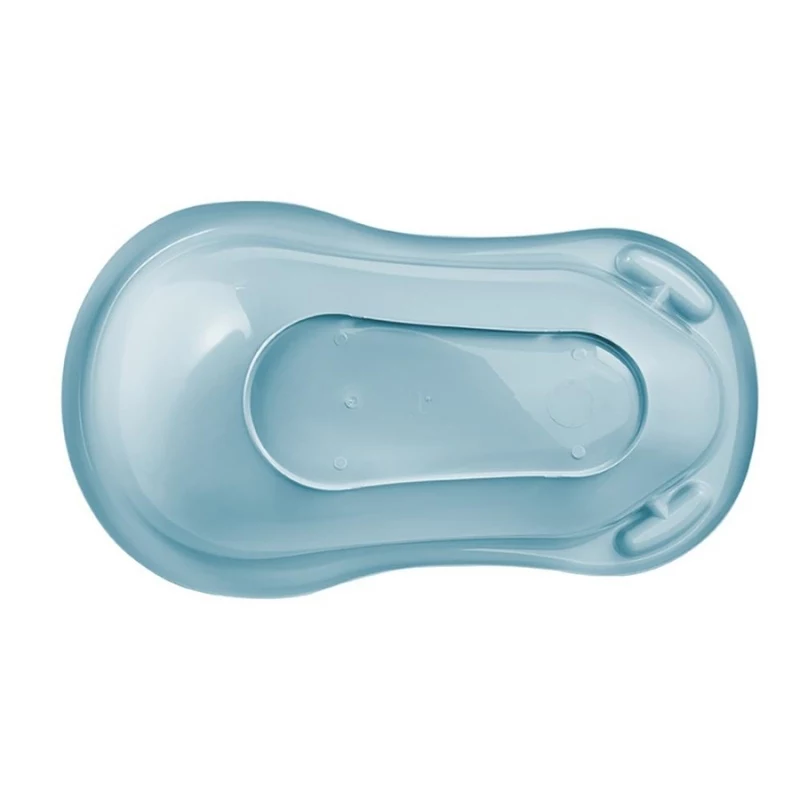 KEEEPER Wanienka dla niemowląt 84cm Wiktoria Pure Blue – Ergonomiczna antypoślizgowa wanienka z korkiem spustowym, bez BPA, PP, 25L