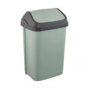 KEEEPER Swantje 10L kosz na śmieci z obrotową pokrywą, zielony, 25,5 x 19 x 38 cm, polipropylen