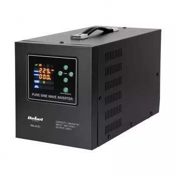 Rebel POWER-2000-LFP4 2000VA/1200W falownik sinusoidy czystej z ładowarką, 12V na 230V, funkcja UPS