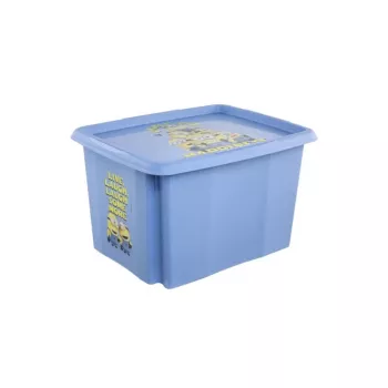 KEEEPER Pudełko z pokrywką 30L Karolina „Minions Happiness” 45x35x27cm jasnoniebieskie