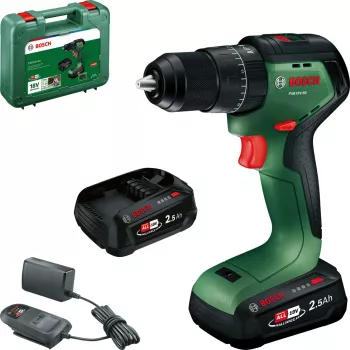 Bosch PSB18V-60 18V bezszczotkowa akumulatorowa wiertarka udarowa z 2x2.5Ah akumulatorami i ładowarką w walizce