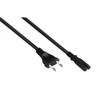 Kabelmeister Europrzewód zasilający Type C do C7 Figure-8 gniazdo, 1,8 m, czarny, 0,75 mm²