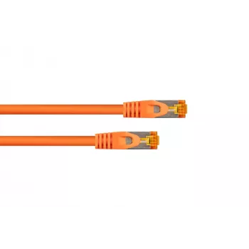 Kabel krosowy KABELMEISTER Cat.7 S/FTP RJ45, 1 m, pomarańczowy, powłoka TPE, bezhalogenowy, 10 Gbps