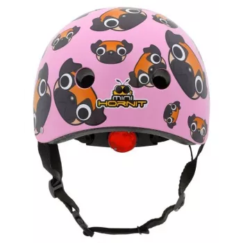 Hornit Pug dziecięcy kask rowerowy z oświetleniem LED - różowy, 48-53 cm PUS806
