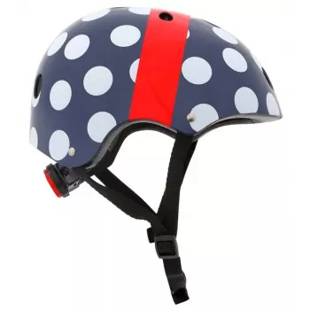 Hornit POM913 Kask wielosportowy w kropki dla dzieci, 53-58 cm, czarny/niebieski/czerwony/biały