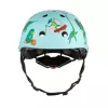 Hornit Jurassic S Kask rowerowy dla dzieci 48-53cm, wzór dinozaura, zielony/niebieski/pomarańczowy, tylne światło LED, CE EN 1078 DIS826