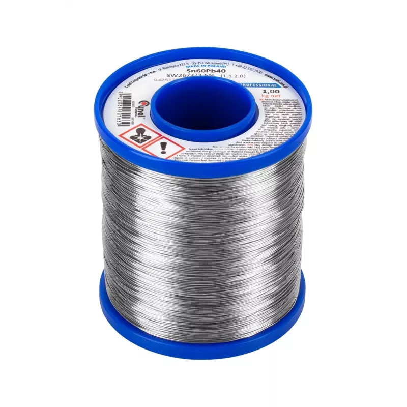 CYNEL LEC-LUT0112-1000 Drut lutowniczy Sn60Pb40 z topnikiem kalafoniowym 3mm 1kg Szpula