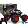 LEAN TOYS 9023 Dinozaur Zdalnie Sterowany Samochód Terenowy z Dużymi Kołami 2.4G – Skala 1:16 Napęd 4WD Off-Road Pojazd RC, Zielony/Brązowy