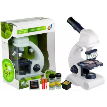 LEAN TOYS Mikroskop dla dzieci 80x 200x 450x z akcesoriami