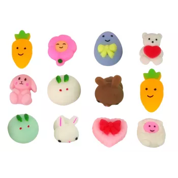 LEAN TOYS Jajka Wielkanocne Squishy Króliczek Zabawka Zestaw 12 Sztuk