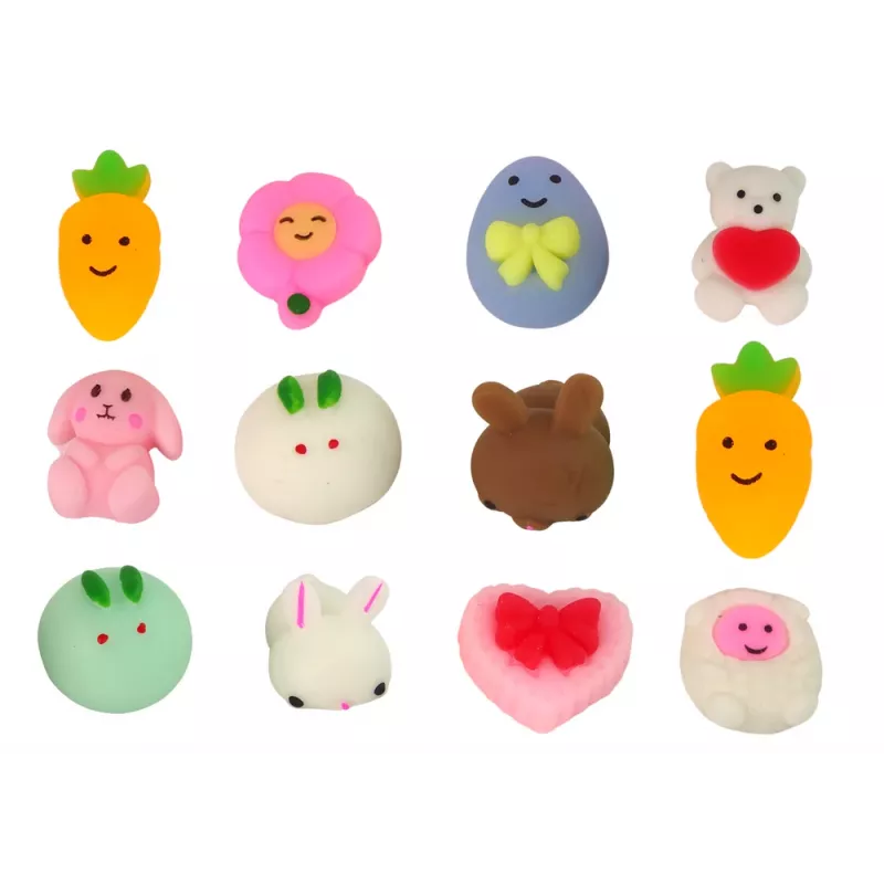 LEAN TOYS Jajka Wielkanocne Squishy Króliczek Zabawka Zestaw 12 Sztuk
