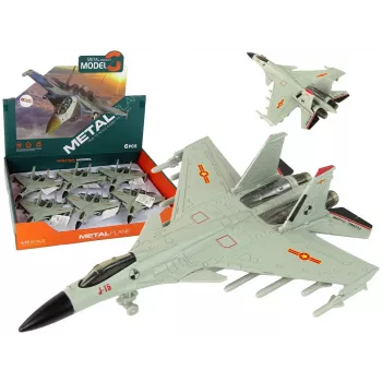 LEAN TOYS 15410 Szary Samolot Myśliwski z Napędem Ciernym 1:72