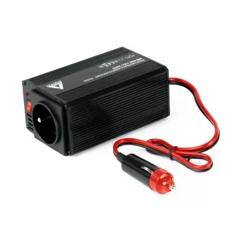 AZO Digital IPS-400 400W 12V DC na 230V AC falownik modyfikowany sinus z gniazdem Schuko, zaciskami akumulatorowymi i wtyczką zapalniczki samochodowej