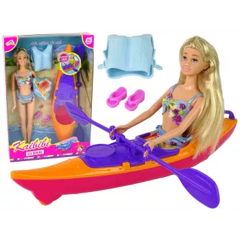 LEAN TOYS Akcesoria dla lalek Kajak Pomarańczowy