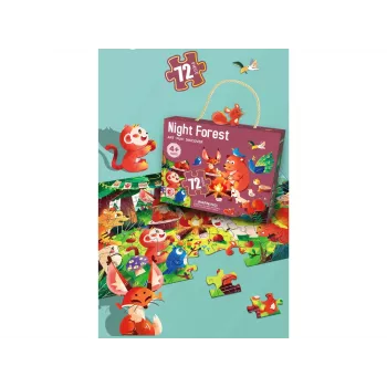 LEAN TOYS Puzzle dla dzieci Zwierzęta leśne 72 elementy