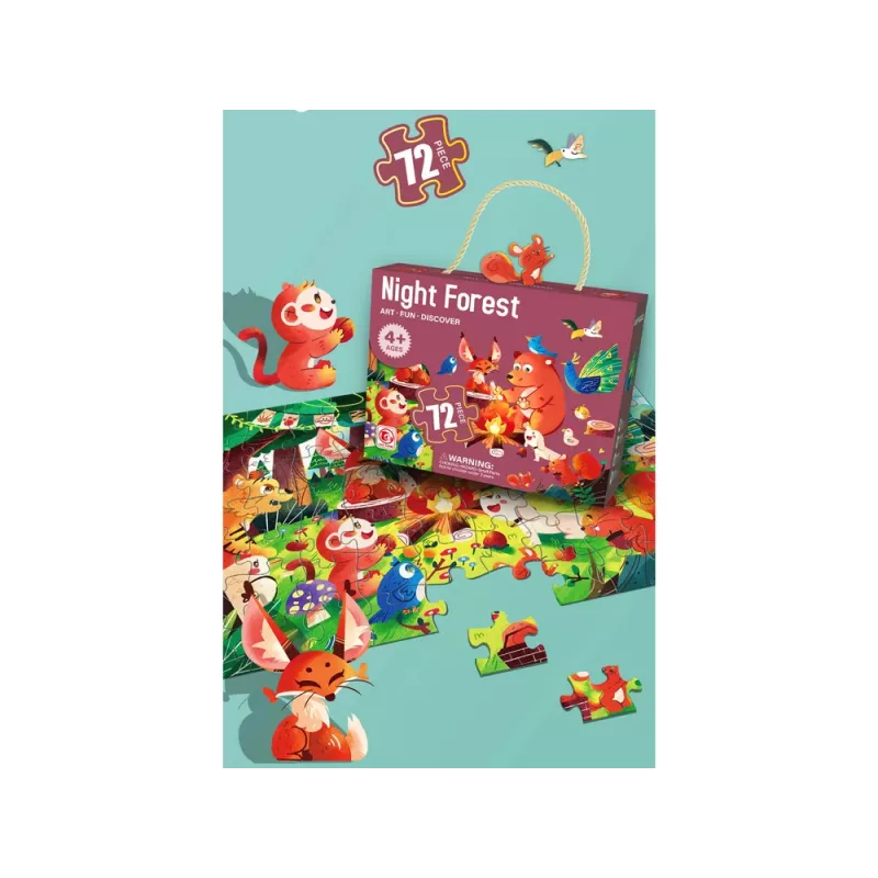 LEAN TOYS Puzzle dla dzieci Zwierzęta leśne 72 elementy
