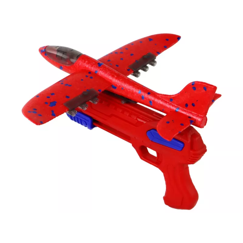 LEAN TOYS Samolot Miotacz Baniek Mydlanych Pistolet Czerwony