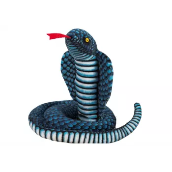 LEAN TOYS Pluszowa Maskotka Wąż Królewska Kobra Niebieski 100 cm