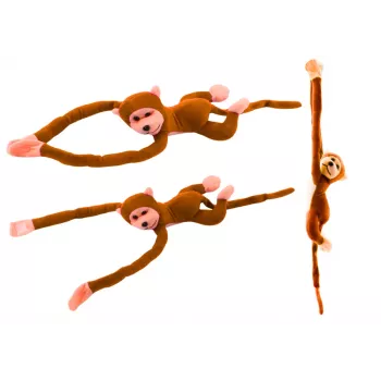LEAN TOYS Pluszowa Maskotka Małpka z Dźwiękiem, Jasnobrązowa 80 cm