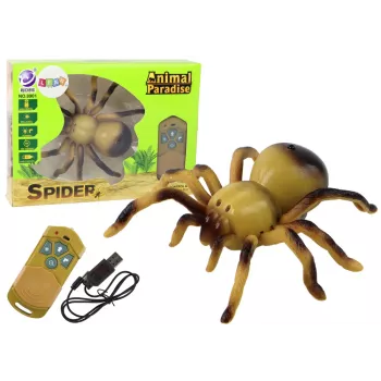 LEAN TOYS Zdalnie sterowany pająk tarantula RC zabawka żółty 27/40 MHz