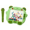 LEAN TOYS Magnetyczna tablica edukacyjna Żabka z rysikiem i zielonymi koralikami - układanka